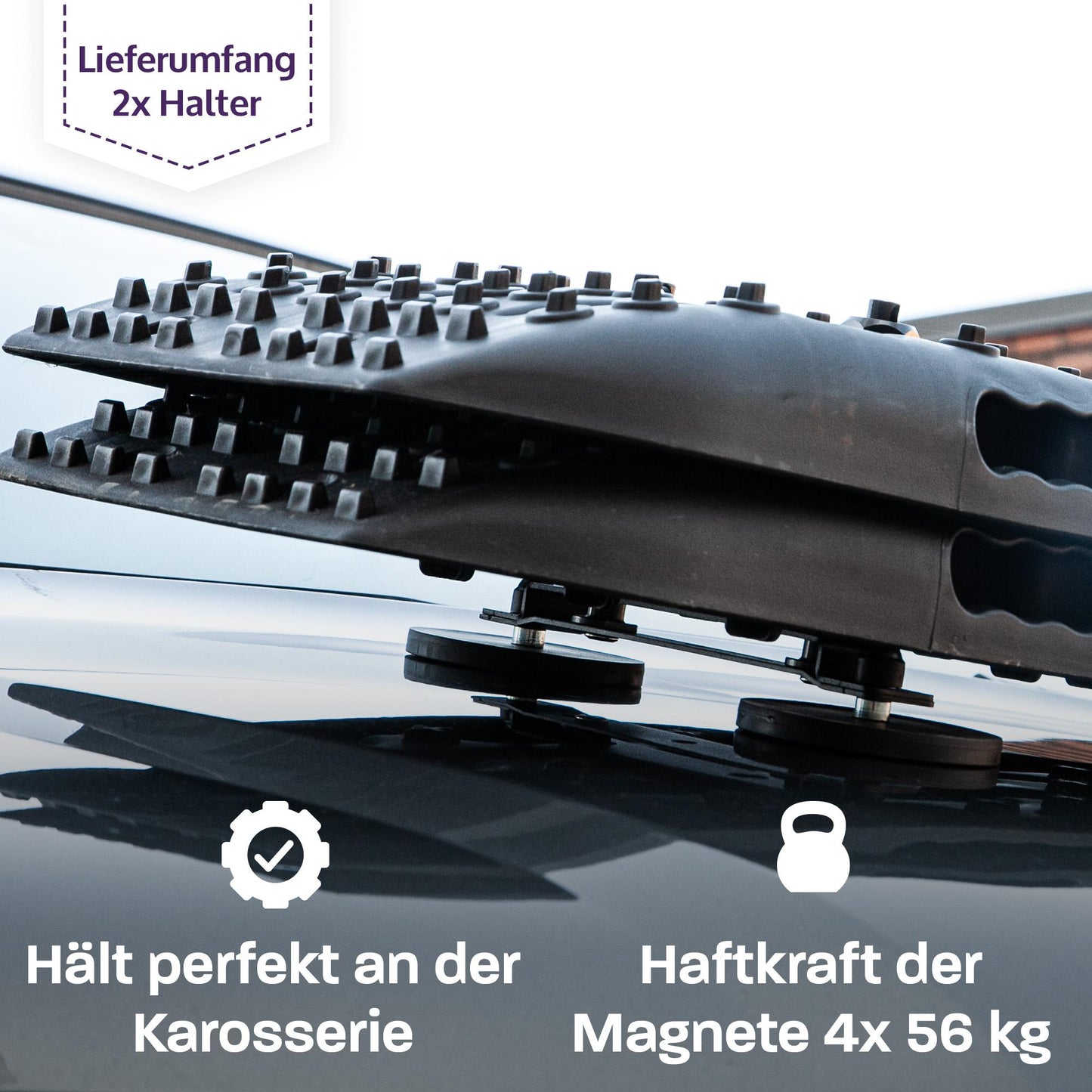 040 Parts Magnetische Halterung für Auffahrkeile und Sandbleche für Vans Camper Wohnmobile und Offroad Fahrzeuge