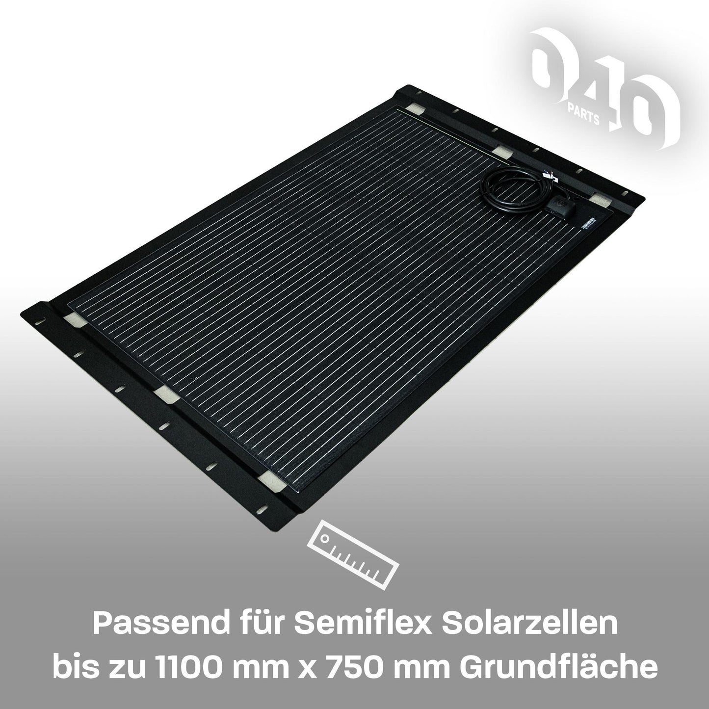 040 parts Solarplattenhalter Schwarz Halteplatte aus Aluminium für VW T5/T6/T6.1 California, passend für Wattstunde 135 Wp