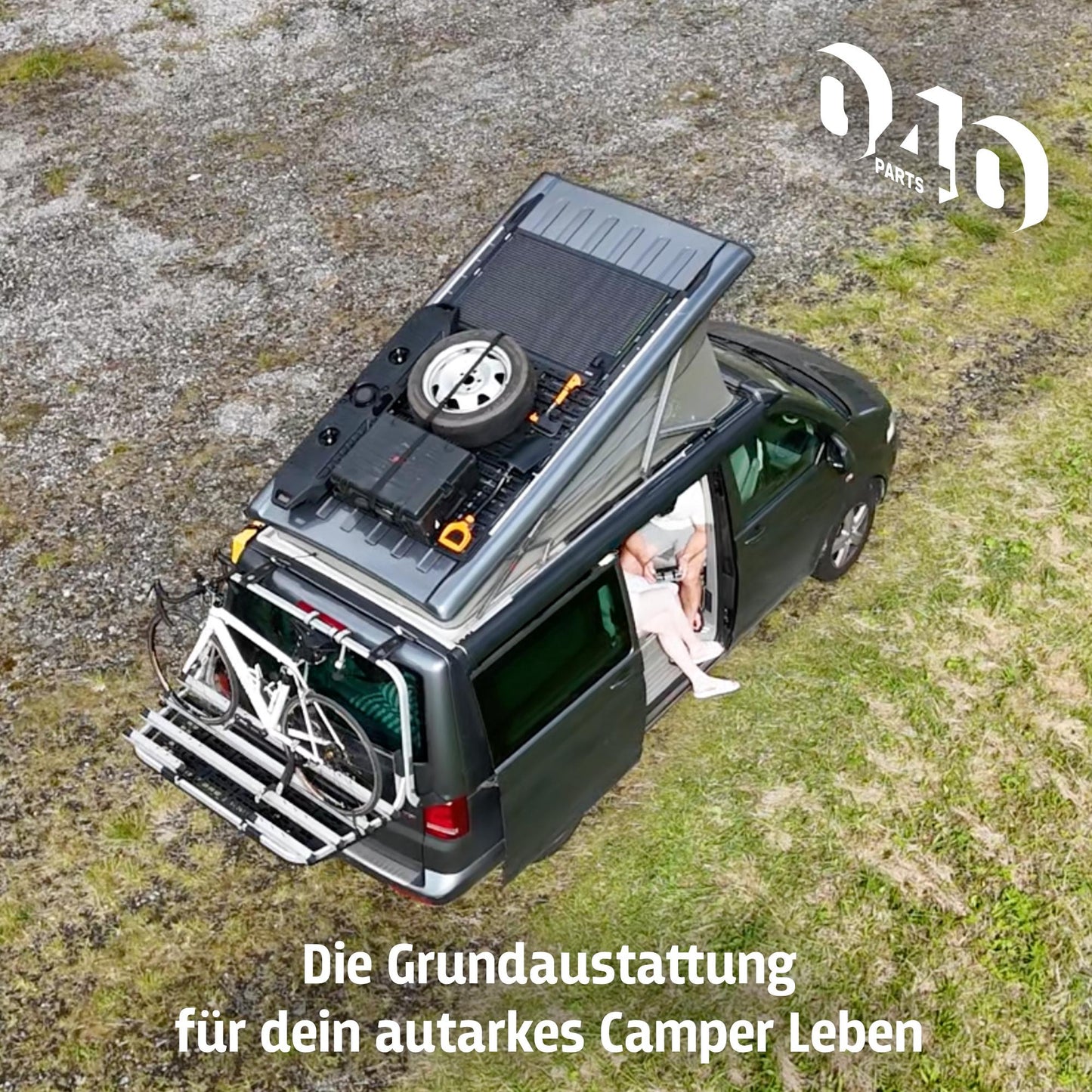 040 parts Solarplattenhalter Schwarz Halteplatte aus Aluminium für VW T5/T6/T6.1 California, passend für Wattstunde 135 Wp