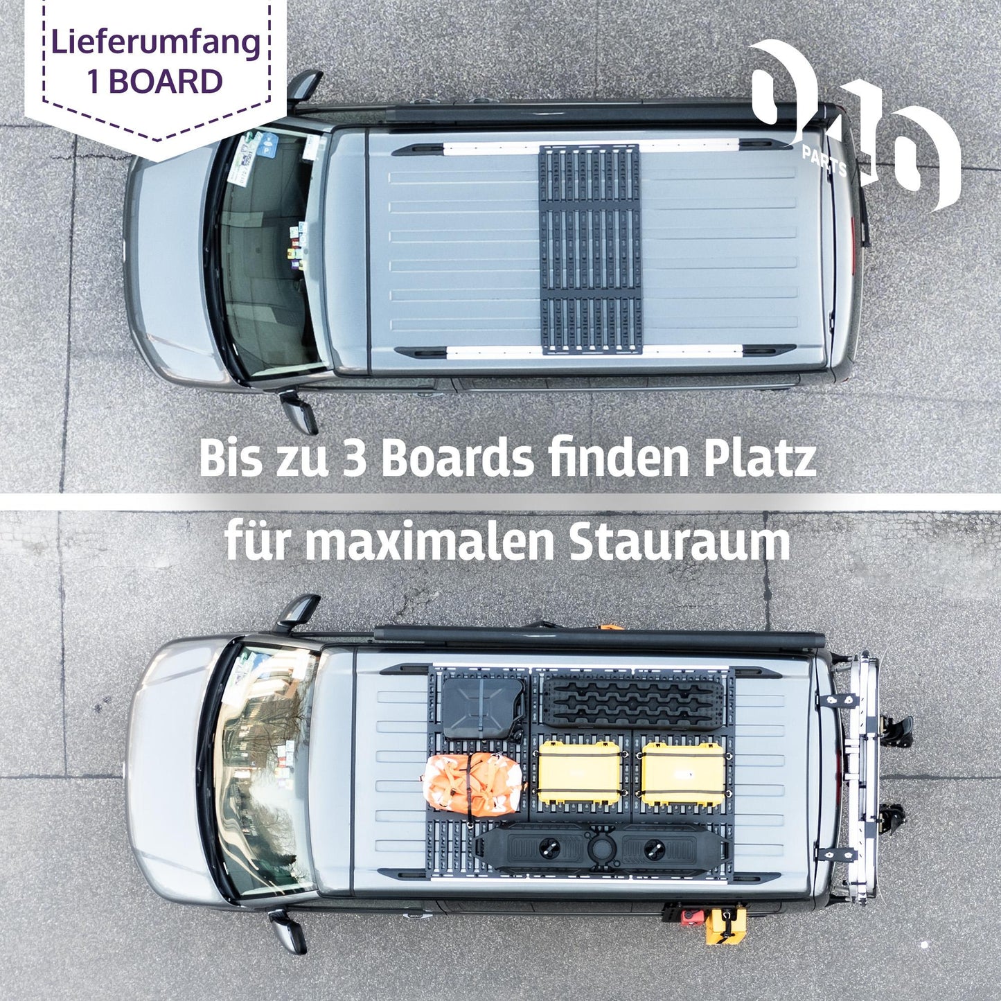 040 Parts ultra flacher Dachgepäckträger für VW T5 T6 T6.1 California damit dein Van in Tiefgaragen passt Dachträger