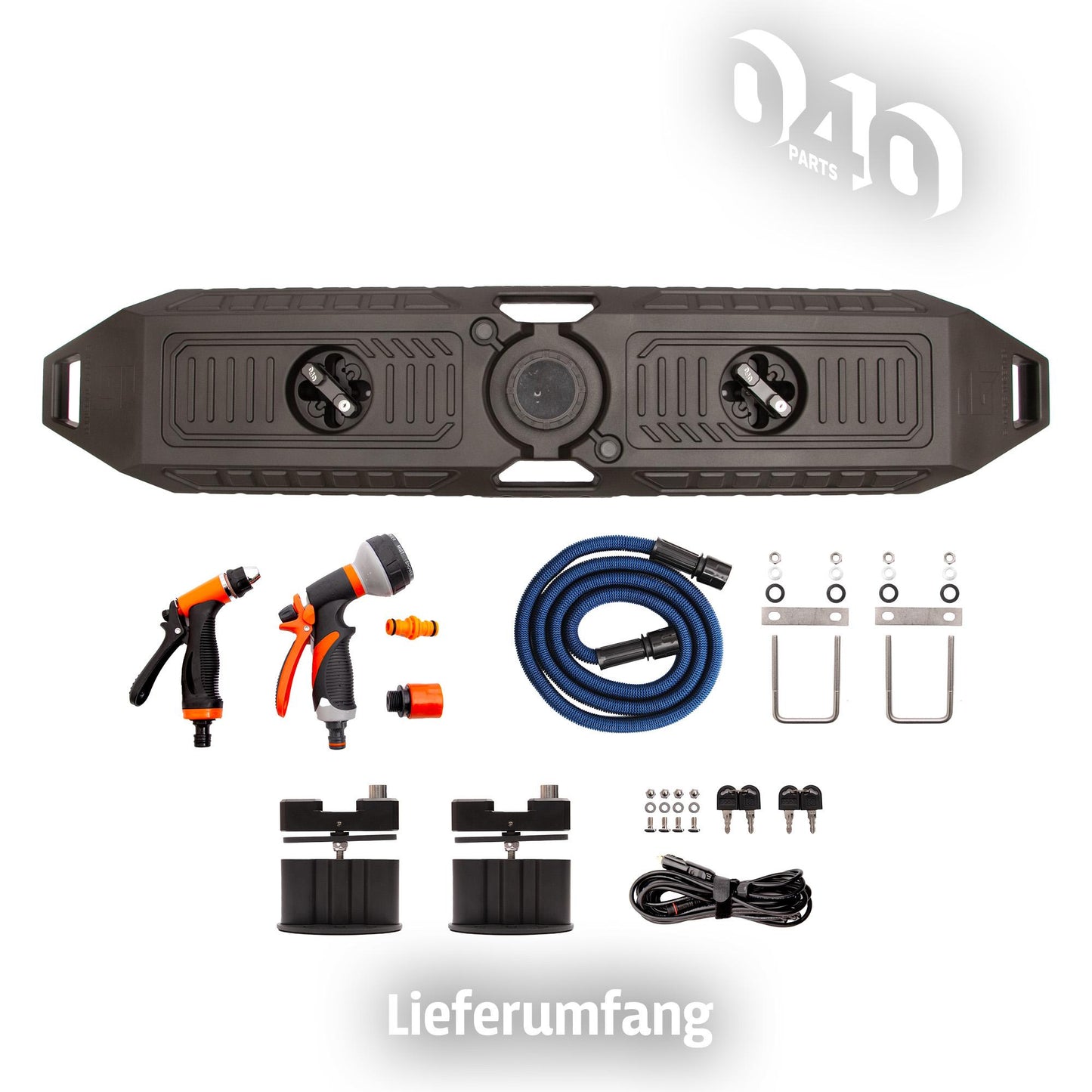 040 parts 30L Wassertank mit 12V Pumpe Außendusche für Vans, Camper, Autos perfekt fürs Camping Frischwassertank Wassertank