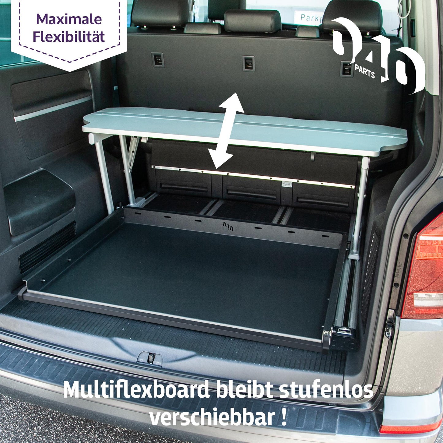 040 parts Einhand Heckauszug Schublade 800mm für T5 T6 T6.1 California Beach oder für Multivans Heckbox Gepäckauszug Schwerlastauszug Schiene