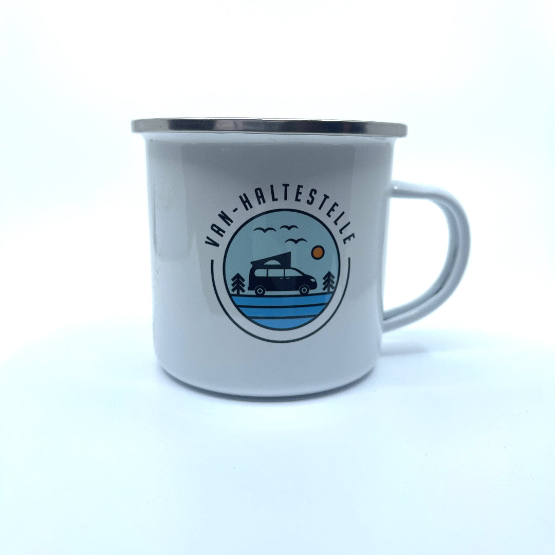 Van-Haltestelle Emaille Tasse Camping Zubehör