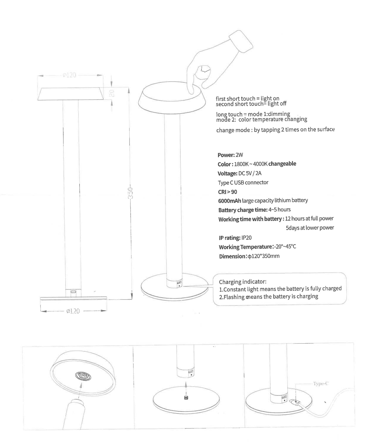 Akku Camping Leuchte Dimmbar