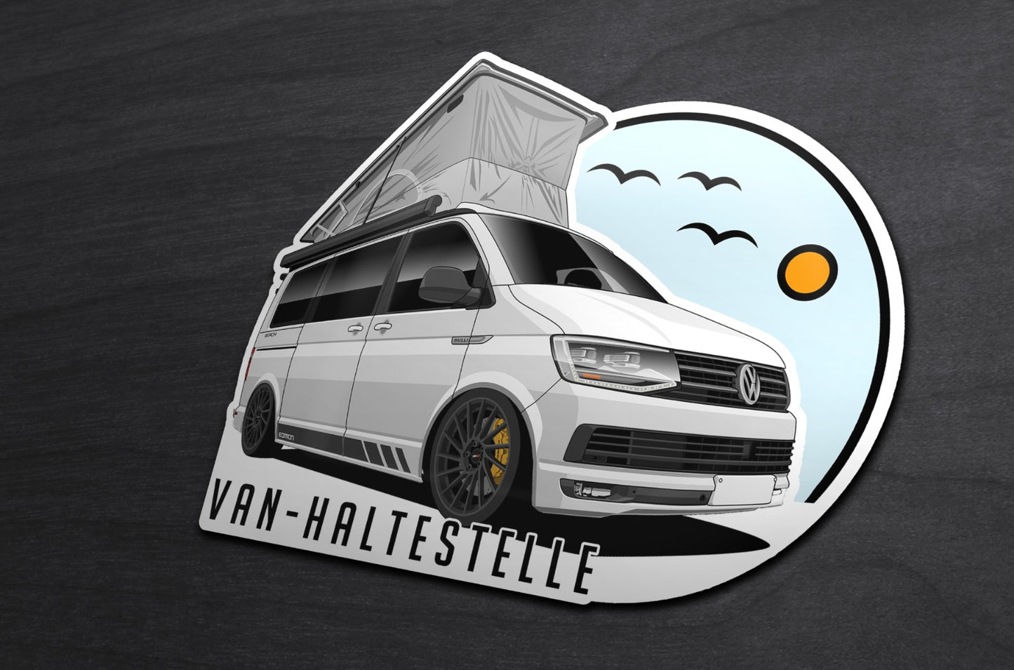 Van-Haltestelle Aufkleber Sticker