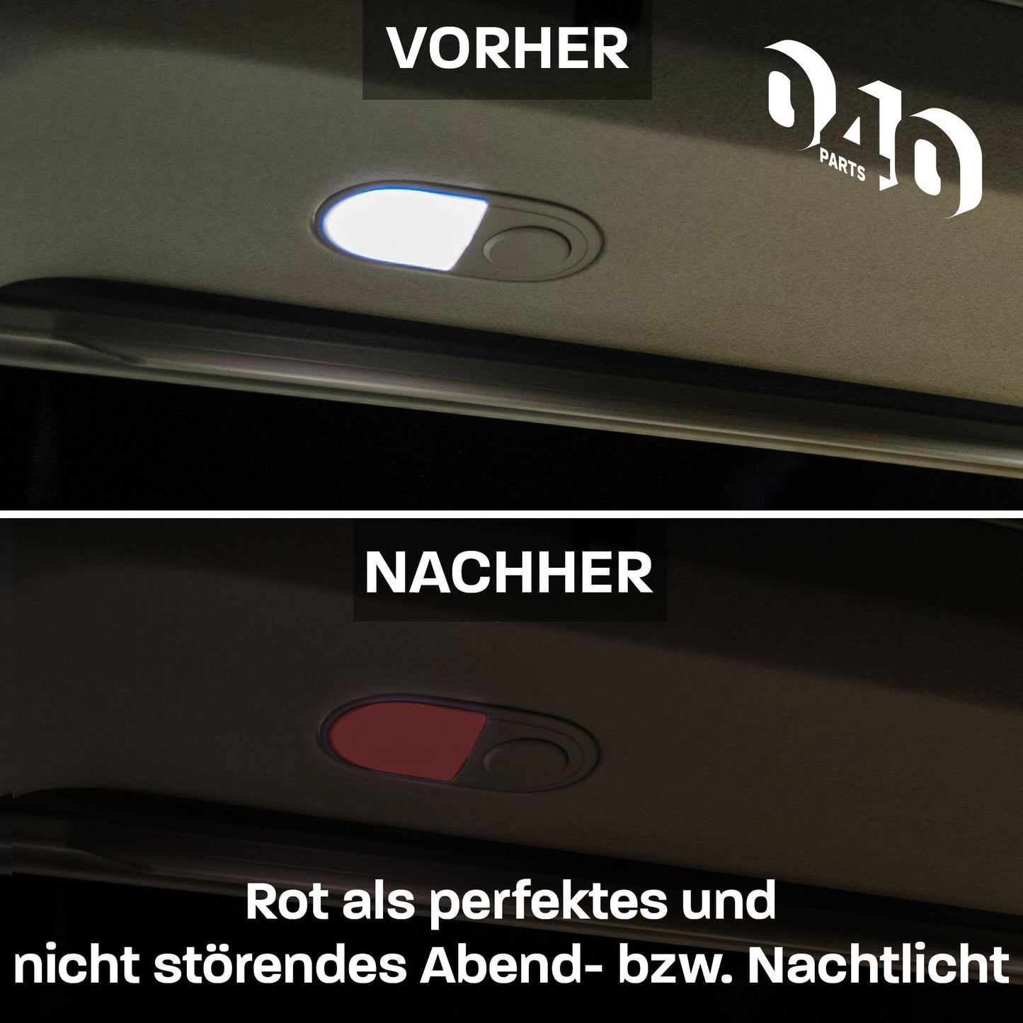 040Parts Farbfilter Set für LED Innenbeleuchtung kompatibel mit VW T6 / T5 / T6.1 auswechselbare Filterfolien für VW Leuchten im Fahrzeuginnenraum