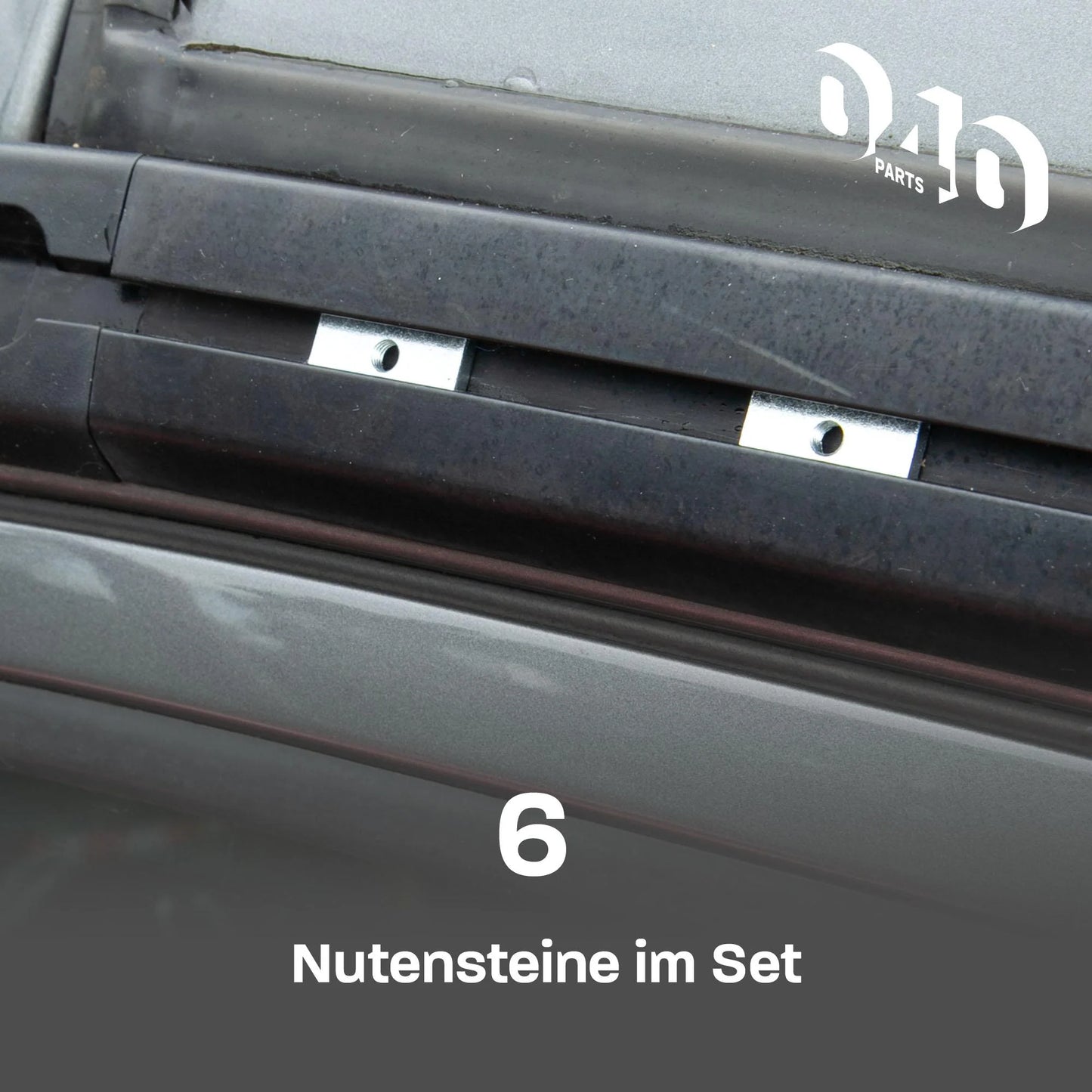 6er Set Kedersteine Nutenstein aus Stahl für VW T5 T6 T6.1 California mit M5 Gewinde - für Kederschiene Kederleiste