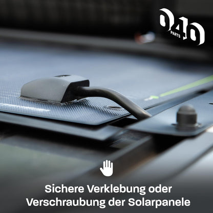 040 parts Solarplattenhalter Schwarz  Halteplatte aus Aluminium für VW T5/T6/T6.1 California, passend für Wattstunde 135 Wp