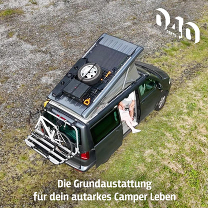 040 parts Solarplattenhalter Schwarz  Halteplatte aus Aluminium für VW T5/T6/T6.1 California, passend für Wattstunde 135 Wp