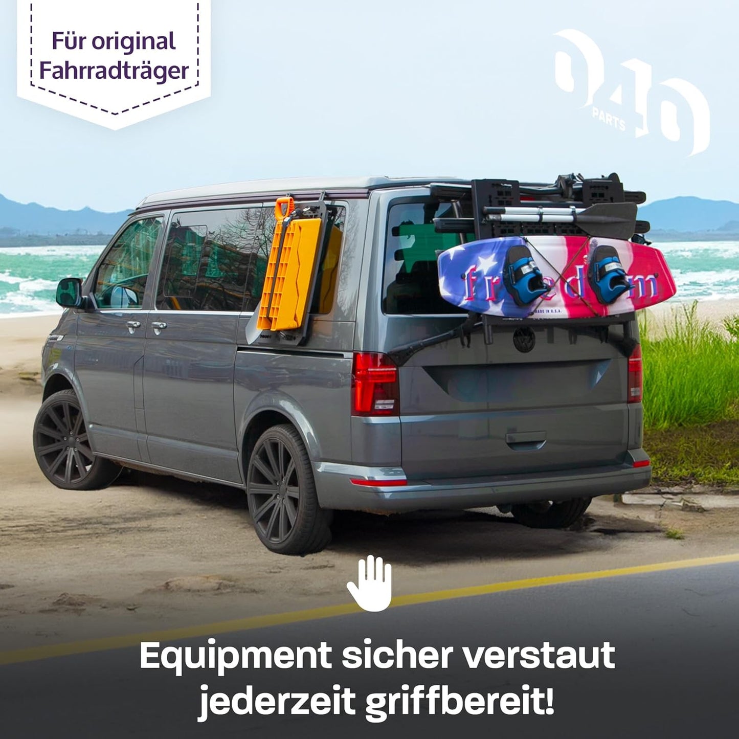 Molle Board für VW T6.1, VW T6 Fahrradträger Gepäckträger Offroad Zubehör – kompatibel mit original VW T6 Heckträger für Camping und Outdoor ausrüstung Kofferraum Organizer
