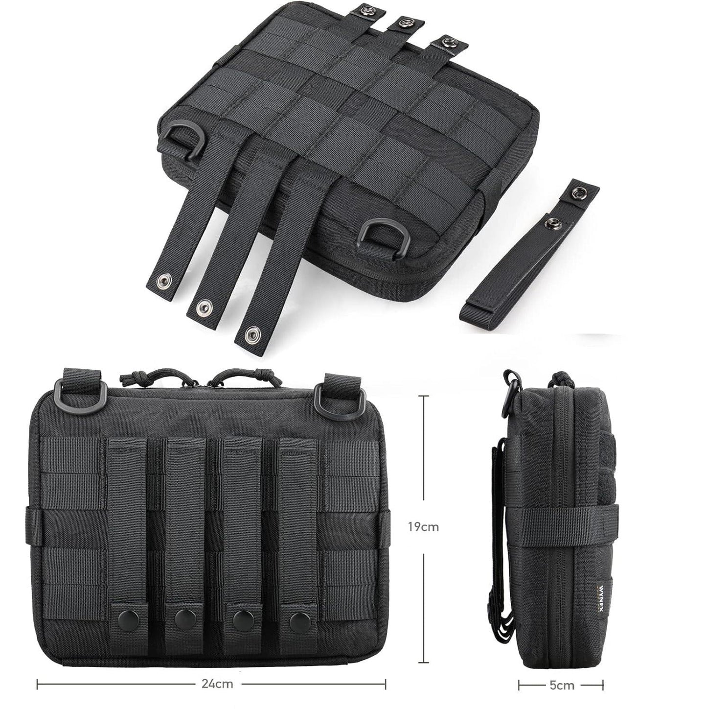 Tactical Molle-Tasche, Universell für Outdoor & Reise, Kompatibel mit Molle-Board  Schwarz