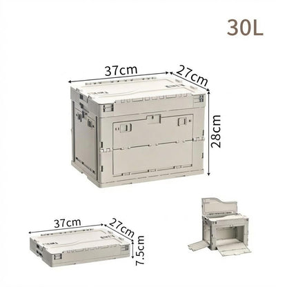 040 Parts Faltbox 30L klappbar grau stapelbare Transportbox mit Klappdeckel Kofferraum Organizer Aufbewahrungsbox faltbar