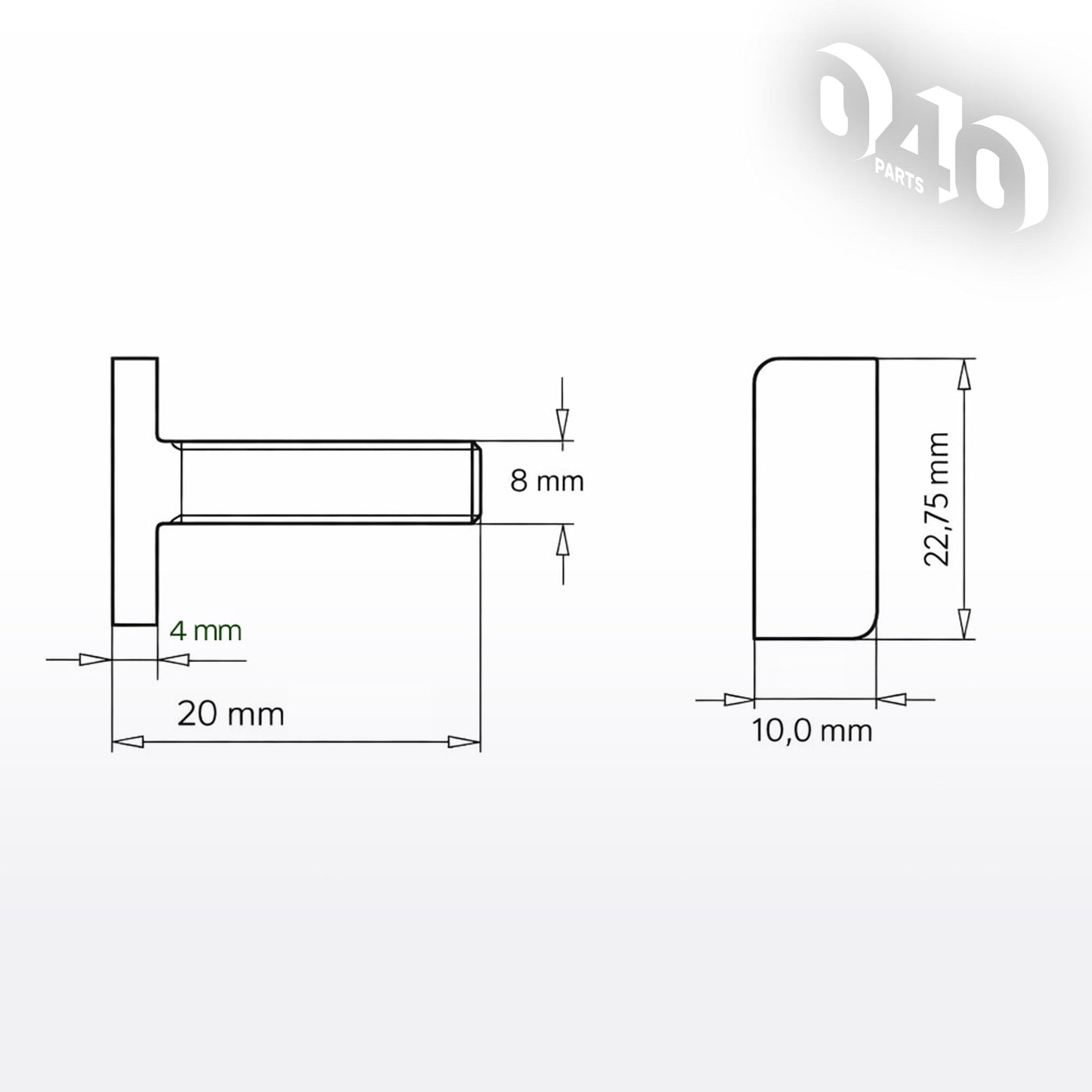 040 parts Dachträger Fuß für VW T7, T5, T6, T6.1 California sowie für Transporter und für Multivan mit C-Schiene