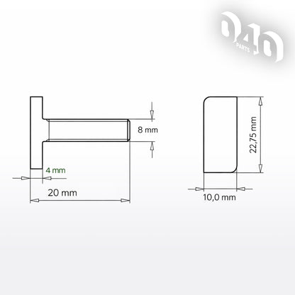 040 parts Dachträger Fuß für VW T7, T5, T6, T6.1 California sowie für Transporter und für Multivan mit C-Schiene