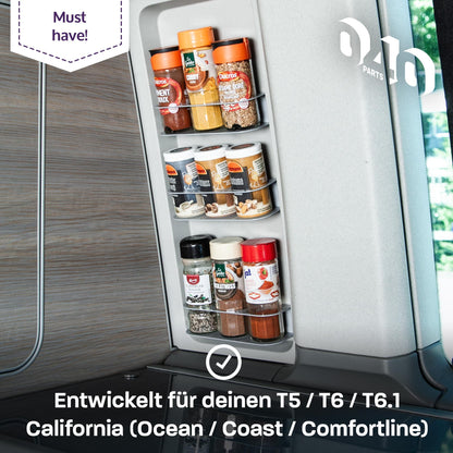 040 parts Gewürzregal für T7 T5 T6 T6.1 California Ocean Coast Comfortline oder Camper Van Wohnmobil oder Küche