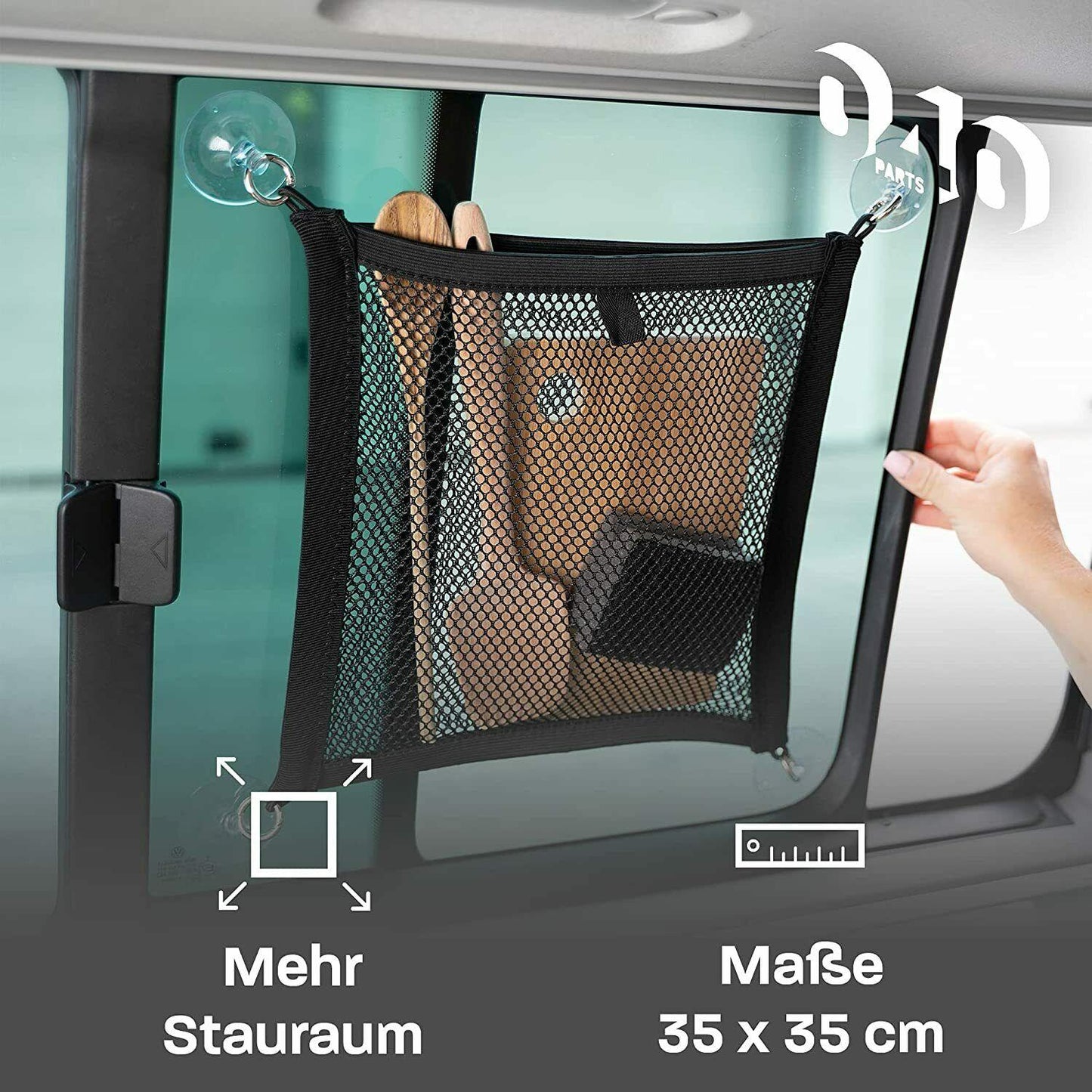 040 Parts Aufbewahrungs Netz für das Küchenfenster von VW T7 T5 T6 Bulli, Multivan