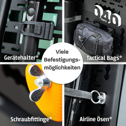040 Parts Molle Board für Ford Nugget ab 2024 Universelle Gerätehalterung tool board und zusätzlicher Stauraum für Camping