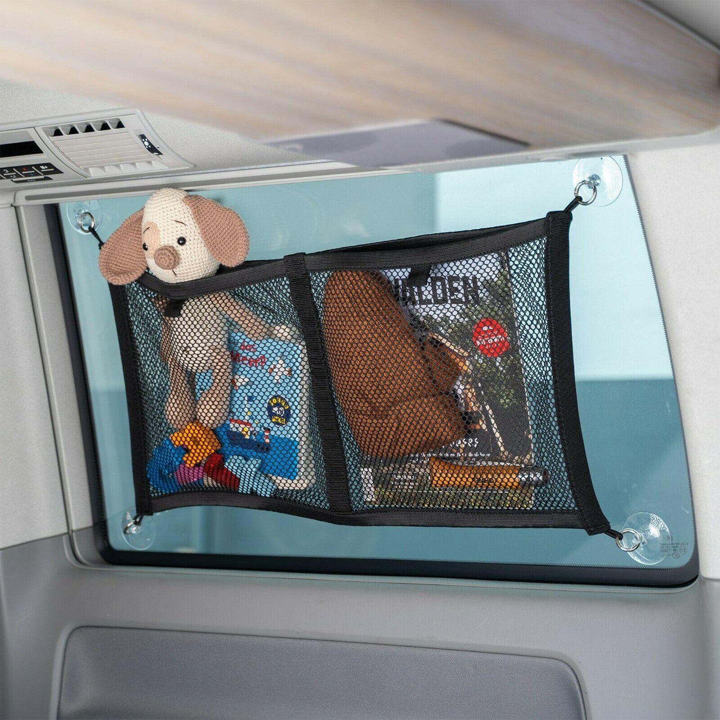 040 Parts Aufbewahrungs-Netz für große Fenster von VW T7 T5 T6 Bulli, Multivan