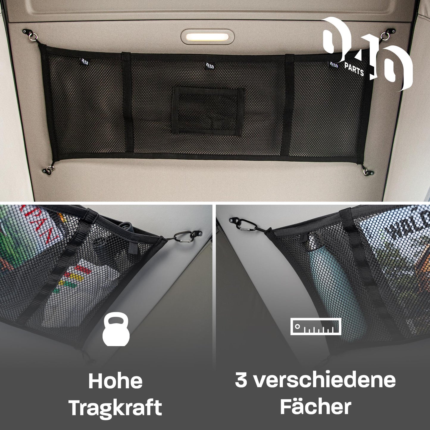 040 Parts Gepäck-Netz Kombi-Aufbewahrungs-Netz für Aufstelldach und Innenraum kompatibel mit VW T7 Neuer California