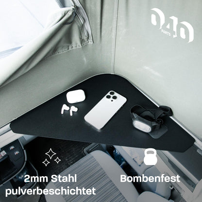 040 parts Ablagefläche schwarz für das Dachzelt deines VW T5 T6 T6.1 T7 California - Regalboden Ablage Fach Mehr Stauraum