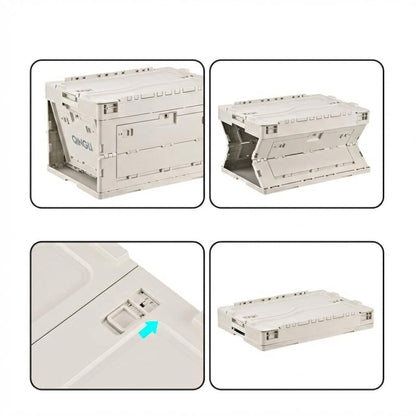 040 Parts Faltbox 30L klappbar grau stapelbare Transportbox mit Klappdeckel Kofferraum Organizer Aufbewahrungsbox faltbar