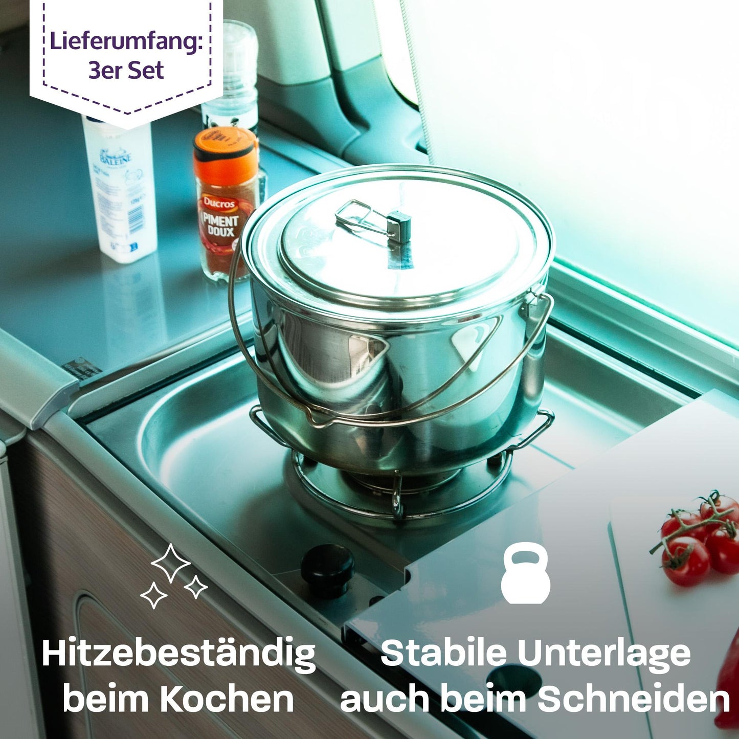 040 parts Herdeinlagen 3er Set für VW T5 T6 T6.1 California passgenau