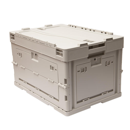 040 Parts Faltbox 65L klappbar grau stapelbare Transportbox mit Klappdeckel Kofferraum Organizer Aufbewahrungsbox faltbar