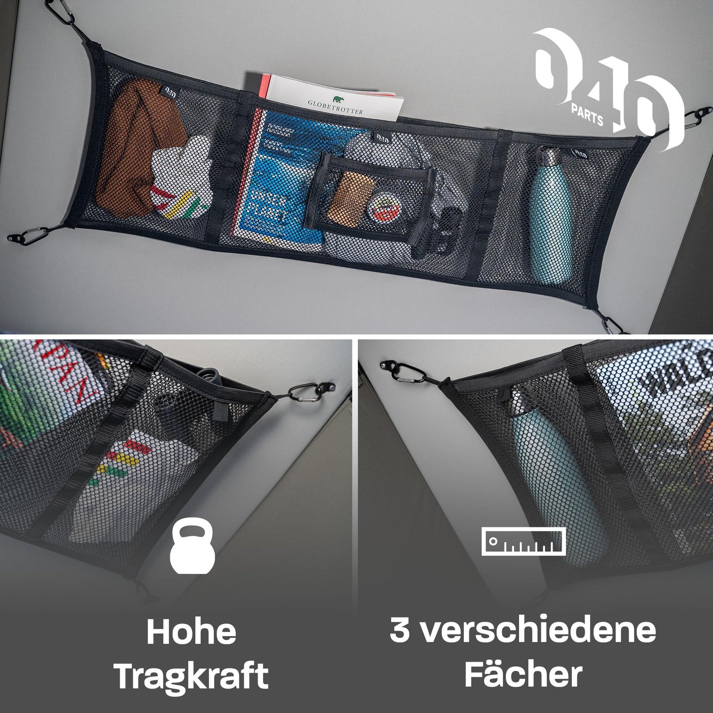 040 Parts Aufbewahrungs-Netz für das Aufstelldach kompatibel mit VW T5 T6 T6.1 Multivan