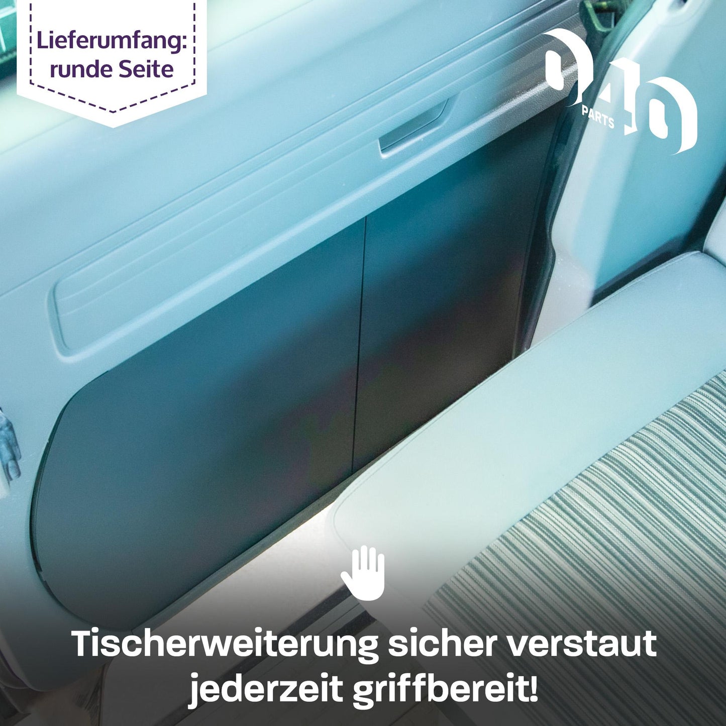040 parts Tischerweiterung runde Seite für VW T5/T6/T6.1 California stabile Tischverbreiterung runde Seite