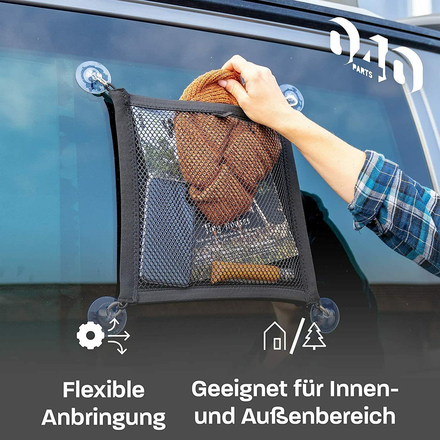 040 Parts Aufbewahrungs Netz für das Küchenfenster von VW T7 T5 T6 Bulli, Multivan