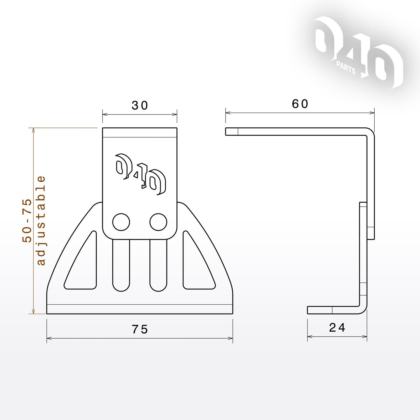 040 parts Dachträger Fuß für VW T7, T5, T6, T6.1 California sowie für Transporter und für Multivan mit C-Schiene