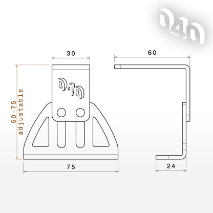 040 parts Dachträger Fuß für VW T7, T5, T6, T6.1 California sowie für Transporter und für Multivan mit C-Schiene