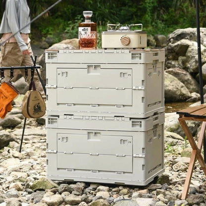 040 Parts Faltbox 30L klappbar grau stapelbare Transportbox mit Klappdeckel Kofferraum Organizer Aufbewahrungsbox faltbar