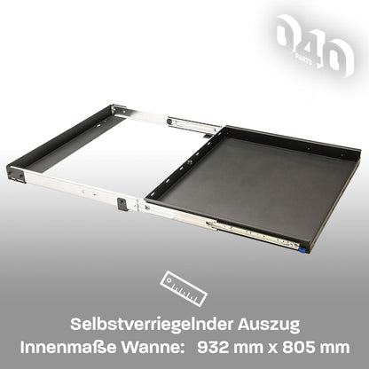 040 parts classic Heckauszug Schublade 800mm für T5 T6 T6.1 California (Comfortline Coast Ocean) Heckbox Gepäckauszug Schwerlastauszug Schiene