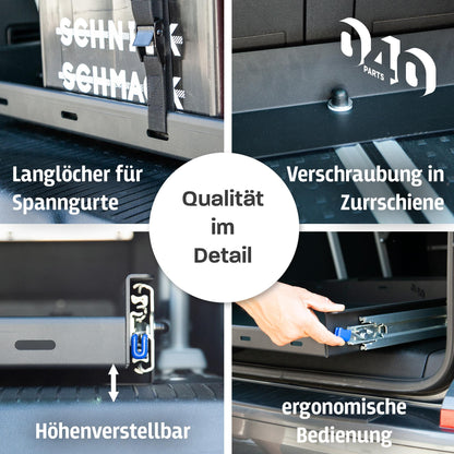 040 parts classic Heckauszug Schublade 800mm für T5 T6 T6.1 California Beach oder für Multivans Heckbox Gepäckauszug Schwerlastauszug Schiene