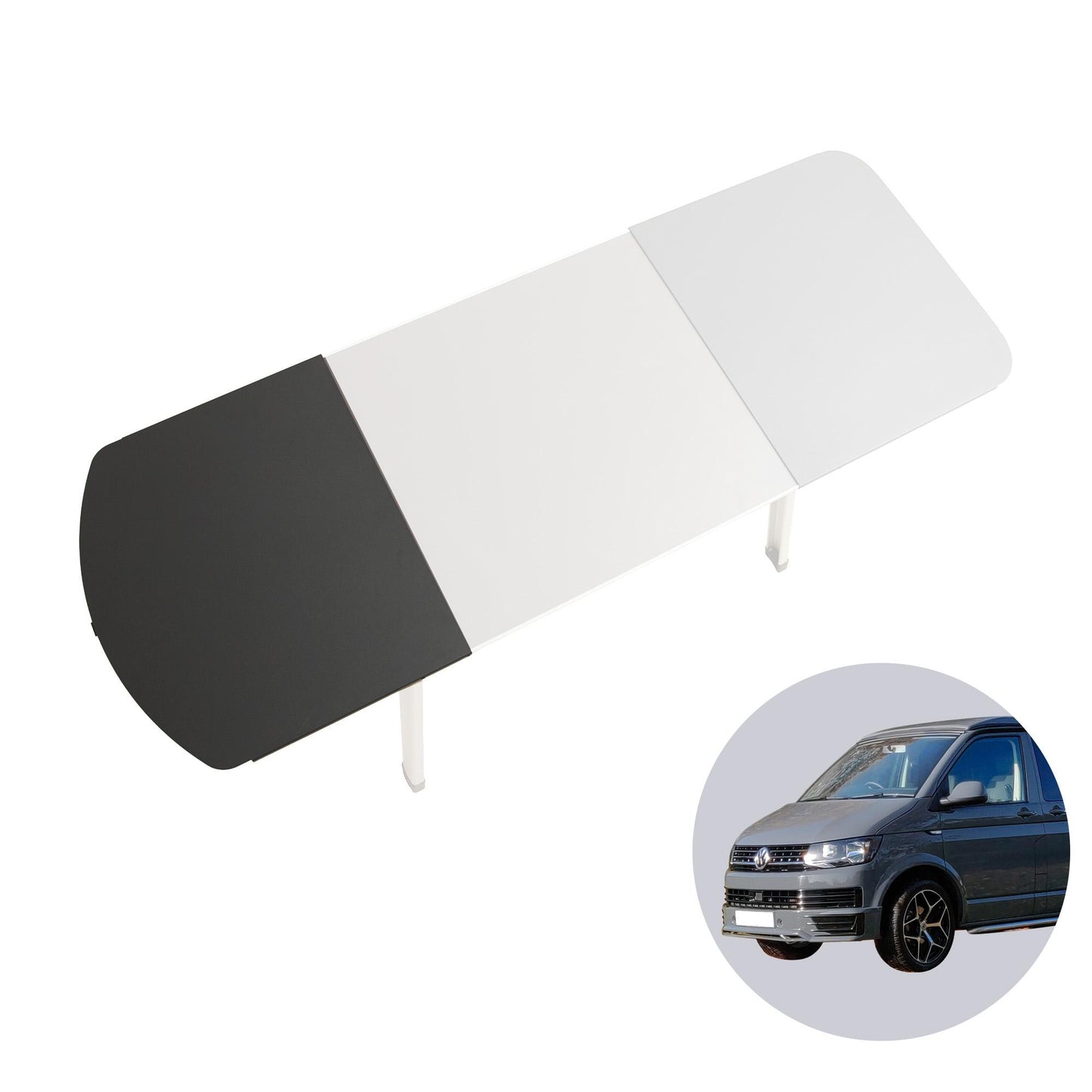 040 parts Tischerweiterung runde Seite für VW T5/T6/T6.1 California stabile Tischverbreiterung runde Seite