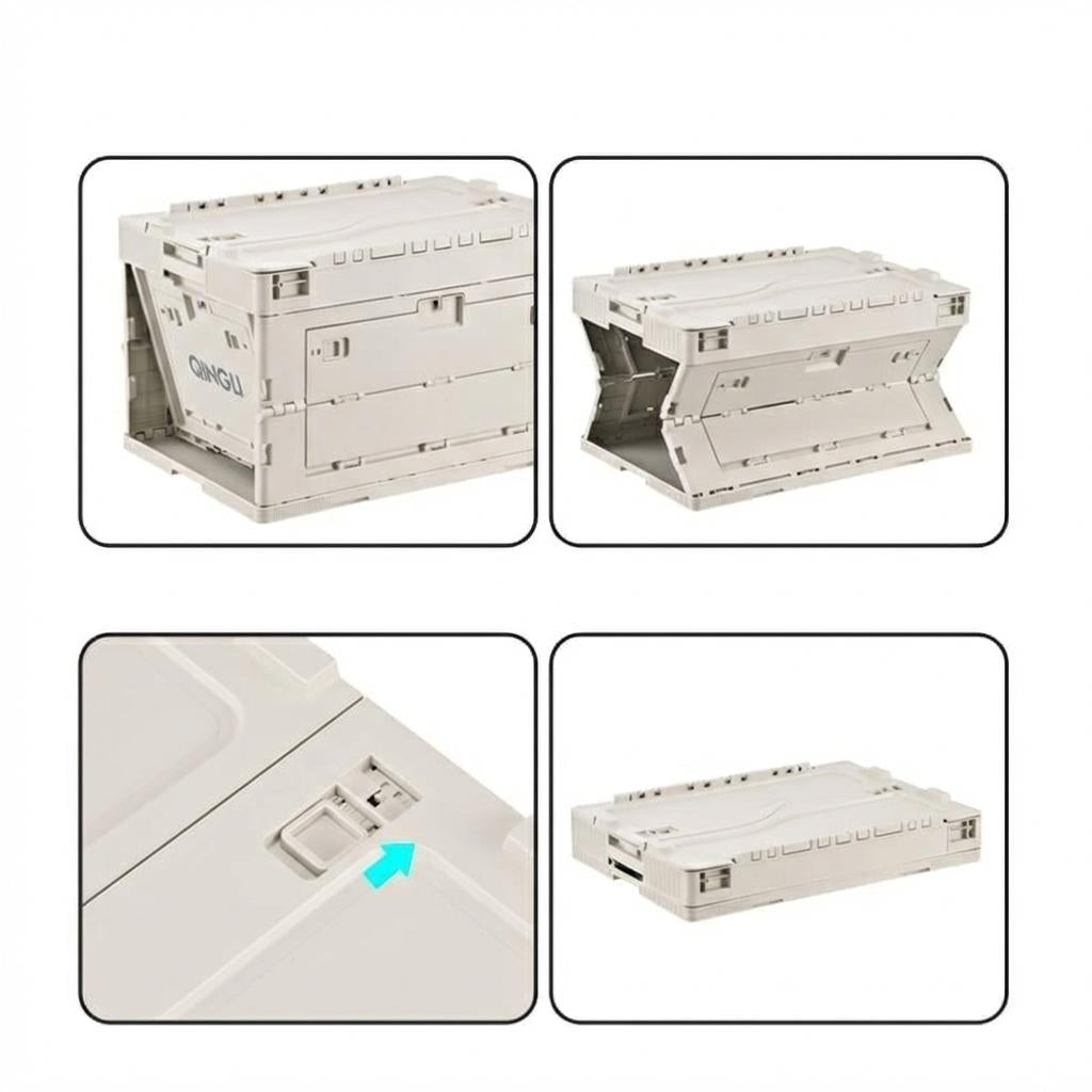 040 Parts Faltbox 65L klappbar grau stapelbare Transportbox mit Klappdeckel Kofferraum Organizer Aufbewahrungsbox faltbar