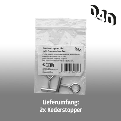 040 Parts Kederstopper Set 5mm mit Oesenschraube 20mm Breite M4 Gewinde Kederstein für Markisen Wohnmobil Caravan Van