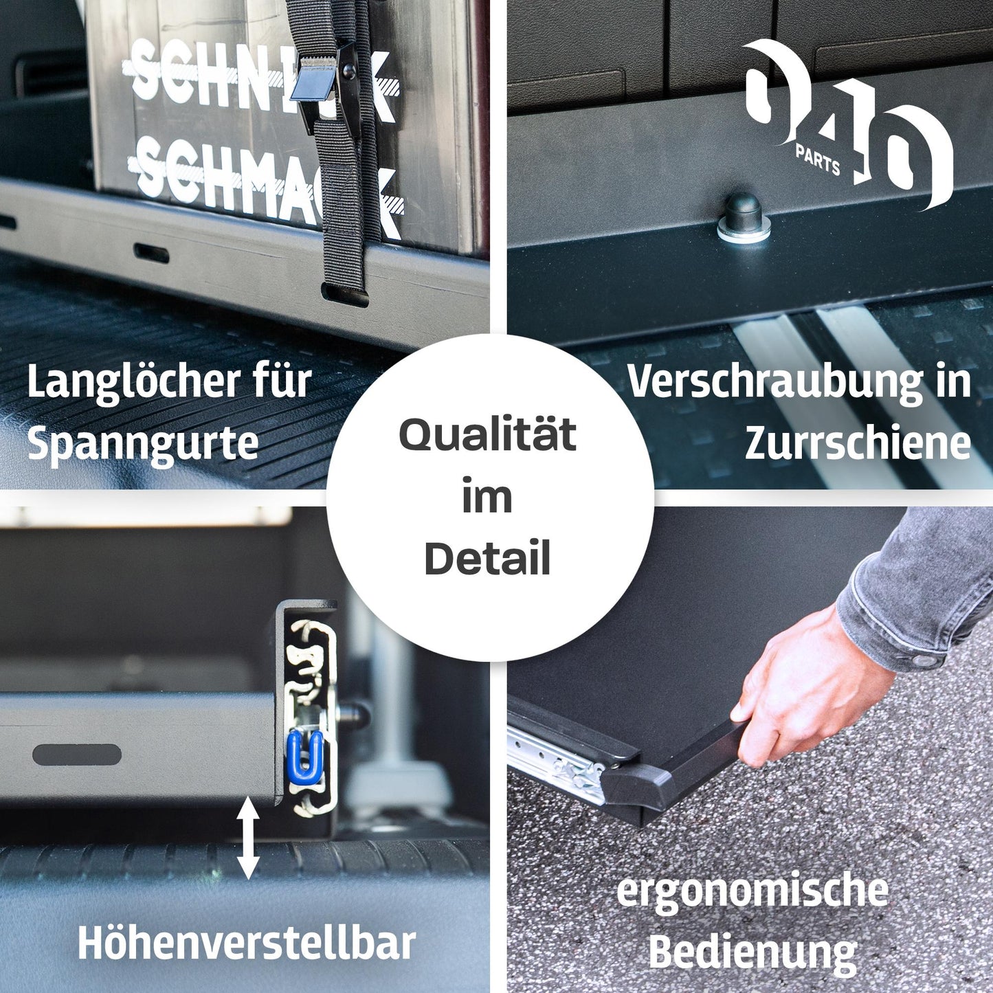 040 parts Einhand Heckauszug Schublade 800mm für T5 T6 T6.1 California (Comfortline Coast Ocean) Heckbox Gepäckauszug Schwerlastauszug Schiene