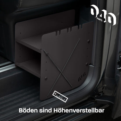 040 Parts Schuhregal SCHWARZ FAHRERSEITE Zubehör passend für VW T7 California und Multivan Schuhorganizer Schuhtasche