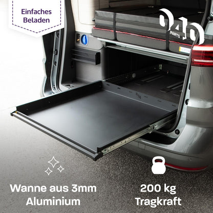 040 parts Einhand Heckauszug Schublade 950mm für T7 new California Beach Tour Heckbox Gepäckauszug Schwerlastauszug Schiene neuer California