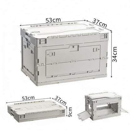 040 Parts Faltbox 65L klappbar grau stapelbare Transportbox mit Klappdeckel Kofferraum Organizer Aufbewahrungsbox faltbar
