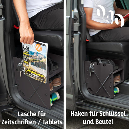 040 Parts Schuhregal SCHWARZ FAHRERSEITE Zubehör passend für VW T7 California und Multivan Schuhorganizer Schuhtasche