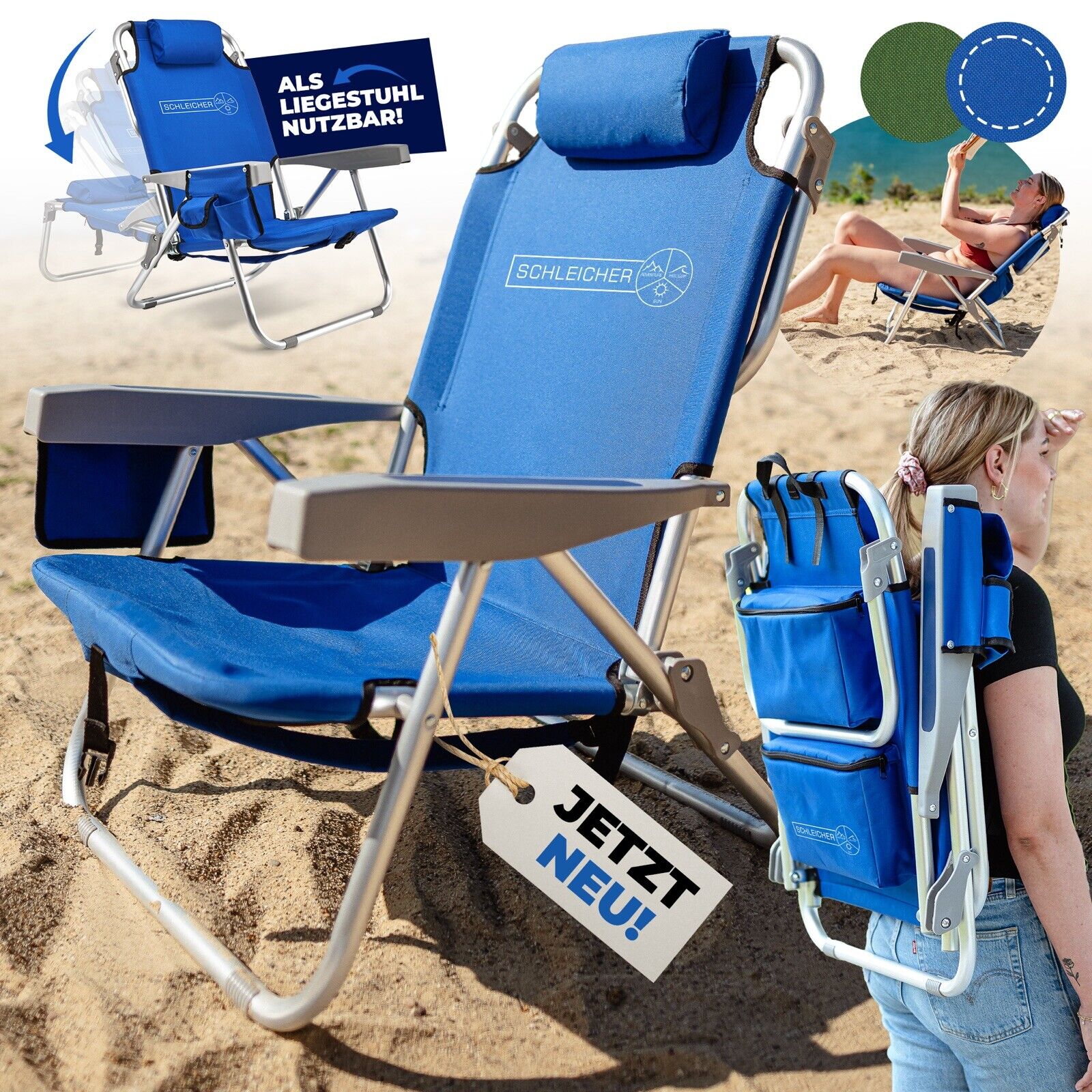 bach campingstuhl Ultraleichter Campingstuhl Strandstuhl klappbar Kühlfach Rucksack – VAN-HALTESTELLE