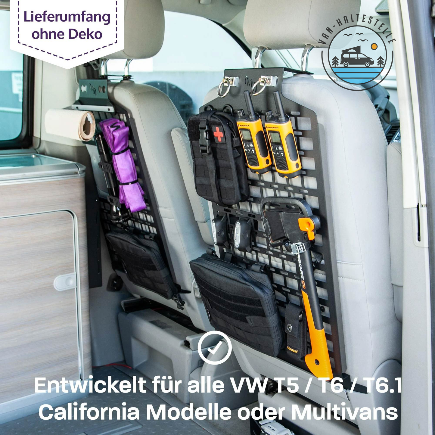 Molle Board für den Beifahrersitz Ordnungshelfer Equipmenthalter tool board für VW T5 T6 T6.1 California für Mutlivans