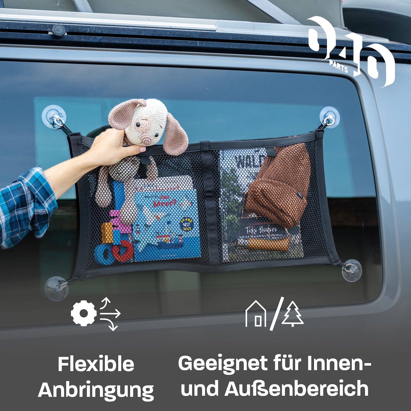 Wohnmobil, Van, LKW Elastic Nylon Kofferraum-Aufbewahrungsnetz Organizer  170×110 cm