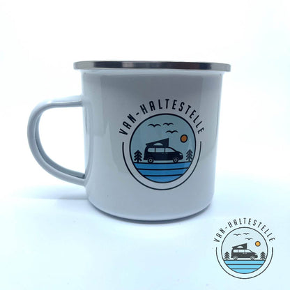 Van-Haltestelle Emaille Tasse Camping Zubehör  Alternativen Text bearbeiten