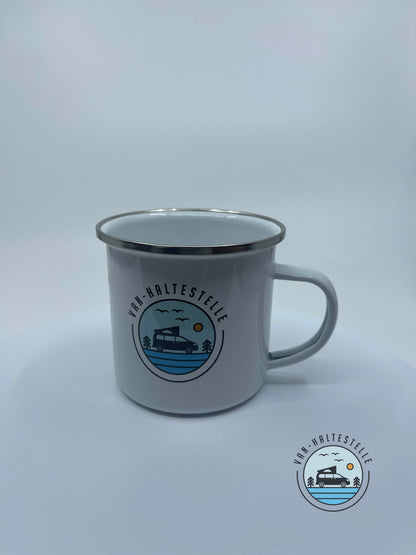 Van-Haltestelle Emaille Tasse Camping Zubehör  Alternativen Text bearbeiten