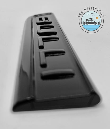 VW Bulli Schriftzug Emblem Logo Schwarz Hochglanz